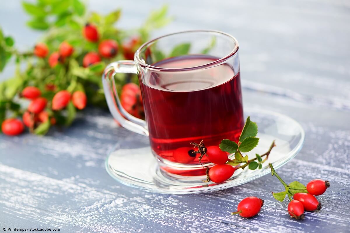 Ein Tee aus Hagebutten hat eine gesundheitsfördernde Wirkung.